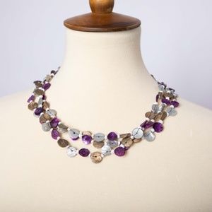 Purple, Silver, Gold Necklace